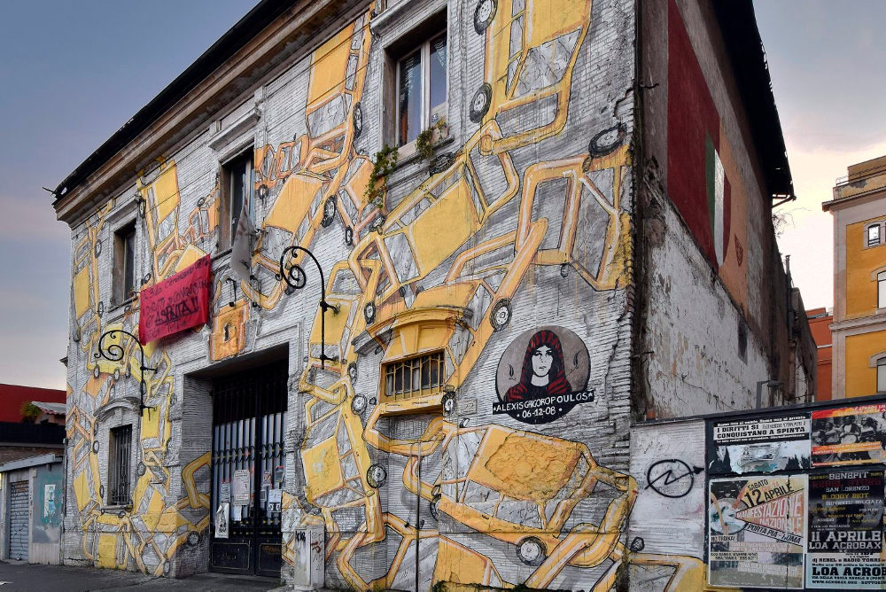 Район граффити в Остьенце в Италии